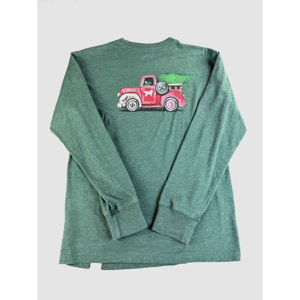 Jack Thomas Youth Boys Truck Long Sleeve Graphic Tee Christmas Size M 10/12